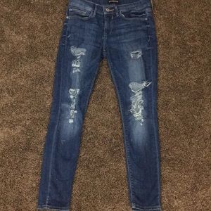 Express denim jeans pant spots